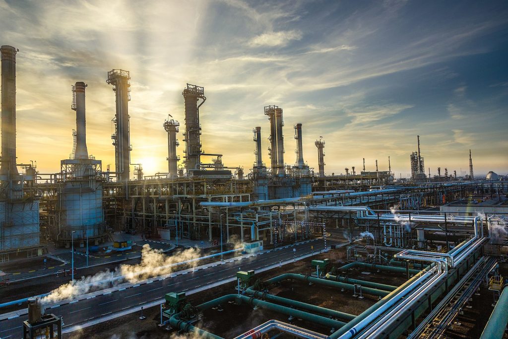 Industrial plant at dusk